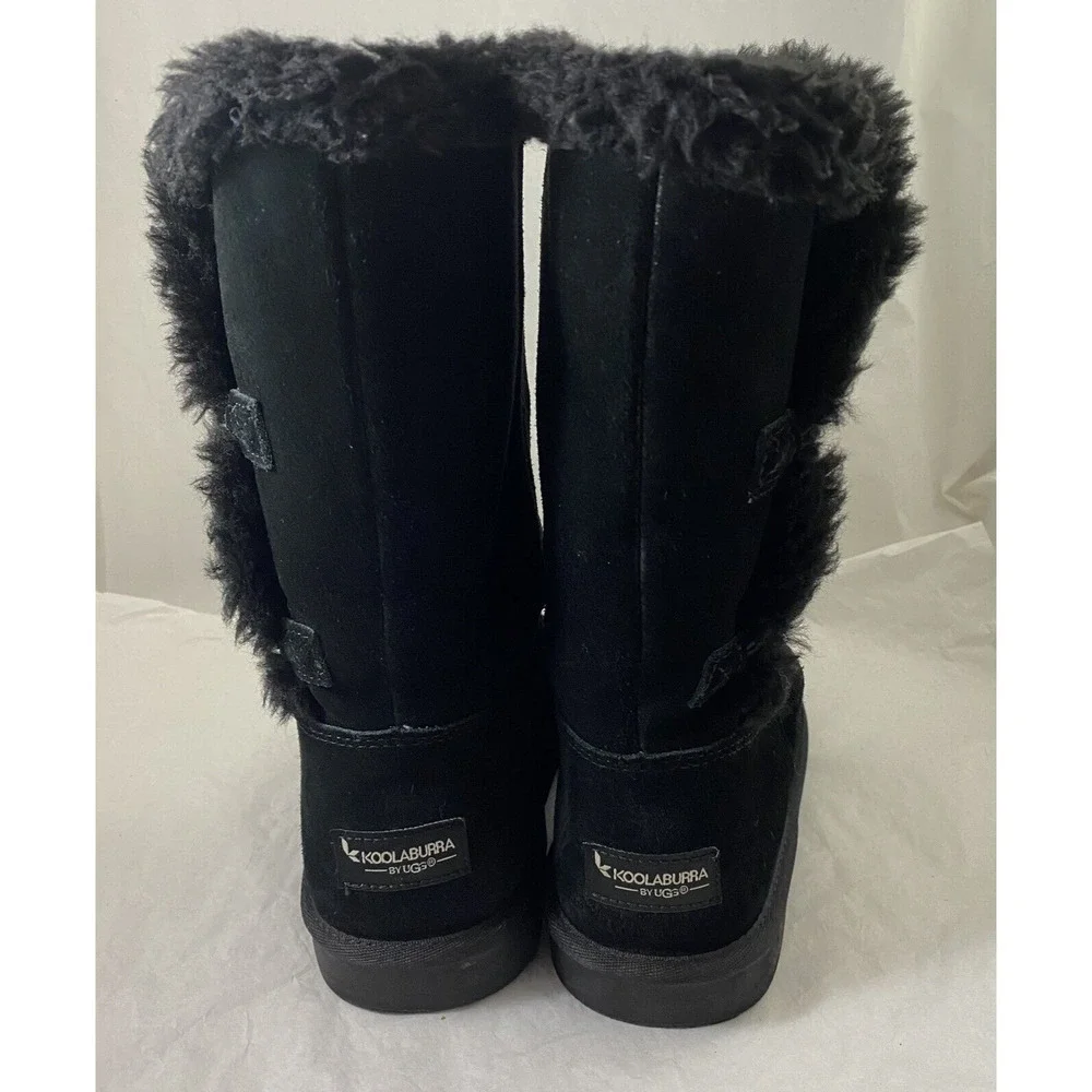 Koolaburra By Ugg Kinslei Black Suede Winter Snow Mid Calf Boot 1096443 …